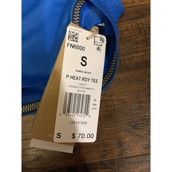 Adidas Women’s Training Heat.rdy Tee Fn6000 Small $70 - Picture 2 of 5